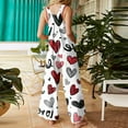 thumbnail image 4 of Womens Valentine's Day Overalls Cute Pink Heart Print Wide Leg Overalls Casual Spring Summer Outfits Baggy Trendy Fashion Valentine Rompers with Pockets, 4 of 4