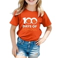 thumbnail image 4 of PMVFHDE T-Shirt pour Filles T-Shirts Graphiques Hauts d'Été Basiques pour Fille Tunique T-Shirt pour Fille Garçon et Fille Mode Décontractée Imprimé Col Rond Manches Courtes T-Shirt Haut Orange, 6-7 Ans, 4 of 4