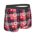 thumbnail image 3 of Daiia Heart Plaid Men's Underwear Boxer Briefs, Cotton Stretch Moisture-Wicking Underwear-X-Large, 3 of 9
