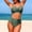 Army Green, variant on Women's Bikini V-Neck Twist Front Top with Gold Buckle Straps, High Waist Ruched Tummy Control Bottoms Two Piece Swimsuit for Beach