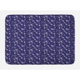 thumbnail image 1 of Moon Bath Mat, Abstract Floral with Stars and Sleeping Moons Nocturnal Oriental, Plush Bathroom Decor Mat with Non Slip Backing, 29.5" X 17.5", Violet Blue Pale Yellow, by Ambesonne, 1 of 2