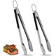 thumbnail image 1 of Pinzas de cocina de acero inoxidable de 2 piezas (9 pulgadas y 12 pulgadas), pinzas de cocina con asas antideslizantes, perfecto compatible con la cocina, gri Afortunado Sencillez, 1 of 5