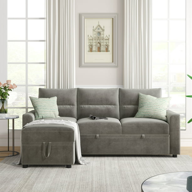 Sectional Sofa Bed Reversible Sleeper, 3 Seat Sectional Sofa With Cuddler