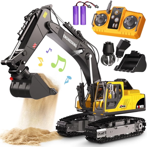 Excavadora RC GraceDuck, juguete 3 en 1 con control remoto para niños mayores de 3 años