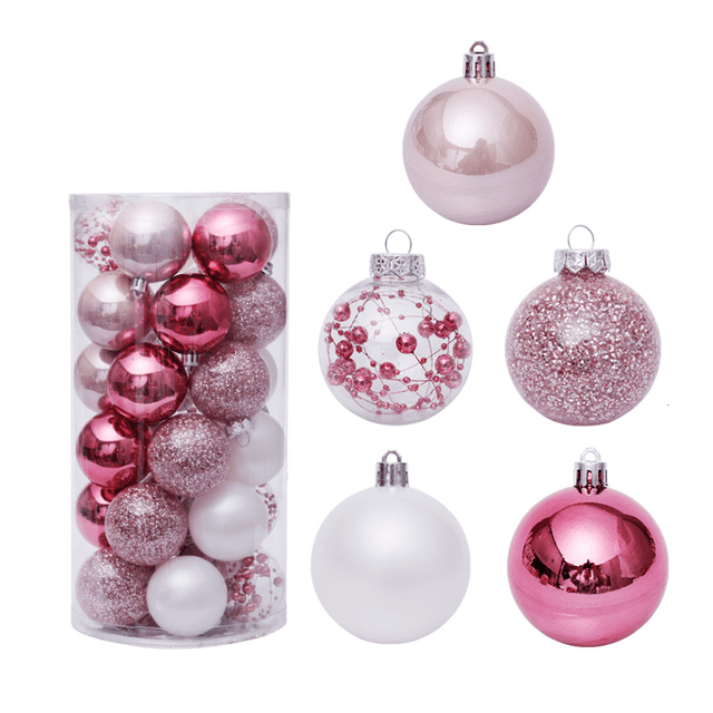 Adornos de bolas de Navidad, 30 piezas de bolas de árbol de decoración Xtmas inastillables para decoración de fiesta de boda navideña