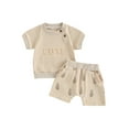 thumbnail image 1 of Gupgi T-Shirt à Manches Courtes Motif Lettre pour Garçon Fille Motif Ananas Shorts 2 Pcs Tenue d'Été, 1 of 9