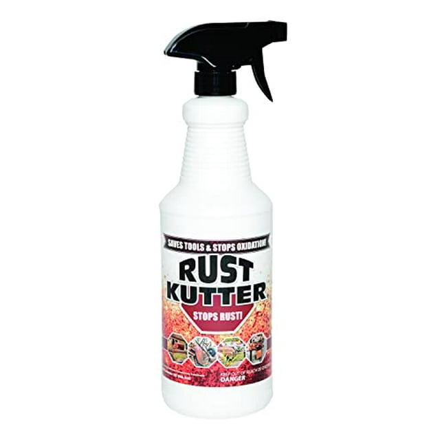 Rust Kutter - Arrête la Rouille et Convertit les Taches de Rouille pour Laisser une Surface Apprêtée Prête à Peindre, Réparation de Rouille Professionnelle Fabriquée aux É.-U. – Pulvérisateur Inclus