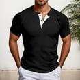 thumbnail image 2 of Men's Casual T-Shirts Short Sleeve Button Design Comfortable Wear for Everyday Outdoor Activities, 2 of 4