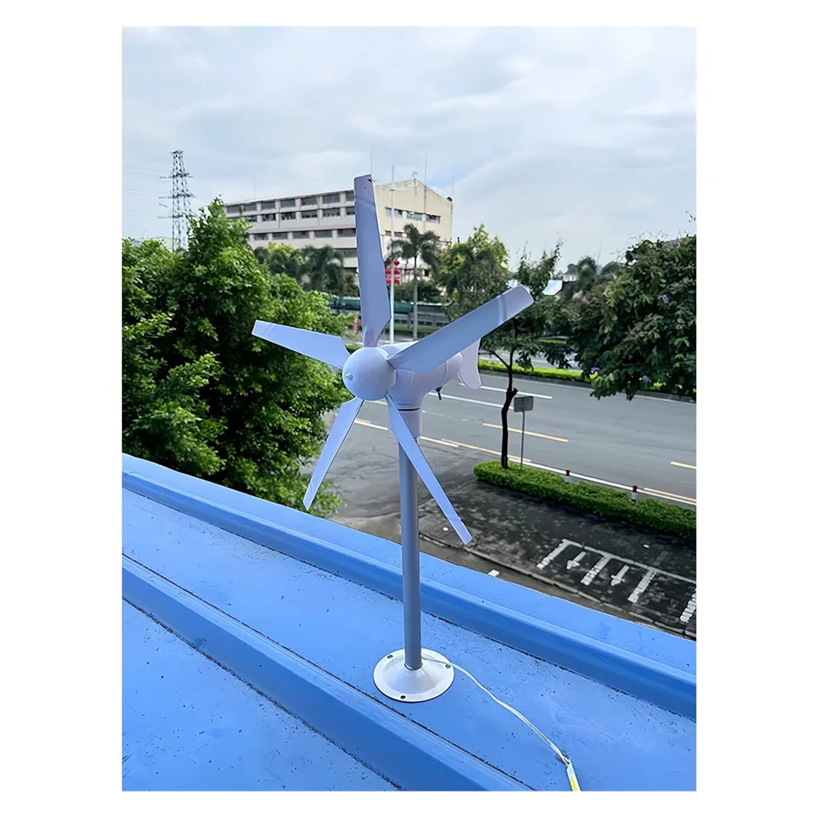 Portable Vertical Axis Five Blade Wind Tur-bine Model Three-phase Permanent Magnet Generator With Gentle Wind Start - NEW 5 PIECES