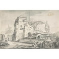 thumbnail image 2 of Jean-Baptiste Lallemand 14x11 Black Ornate Wood Framed Double Matted Museum Art Print Titled: Italian Country House Beside a Road, 2 of 5