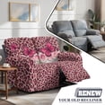 thumbnail image 3 of TSOVTHRID Butterfly Rose Leopard Print 6-Piece Loveseat Recliner Slipcover Stretch Recliner Sofa Cover with Side Pocket Pink Couch Furniture Protector for Dogs, 3 of 7