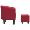 thumbnail image 3 of vidaXL Tub Chair with Footstool Wine Red Fabric, 3 of 7