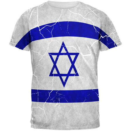 Distressed Israeli Flag All Over Mens T Shirt