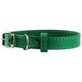 thumbnail image 2 of Genuine Leather Dog Collar for Smallest Dogs and Puppies 3 Sizes Green (Neck: 9.25"-11"; 1/2" Wide), 2 of 3