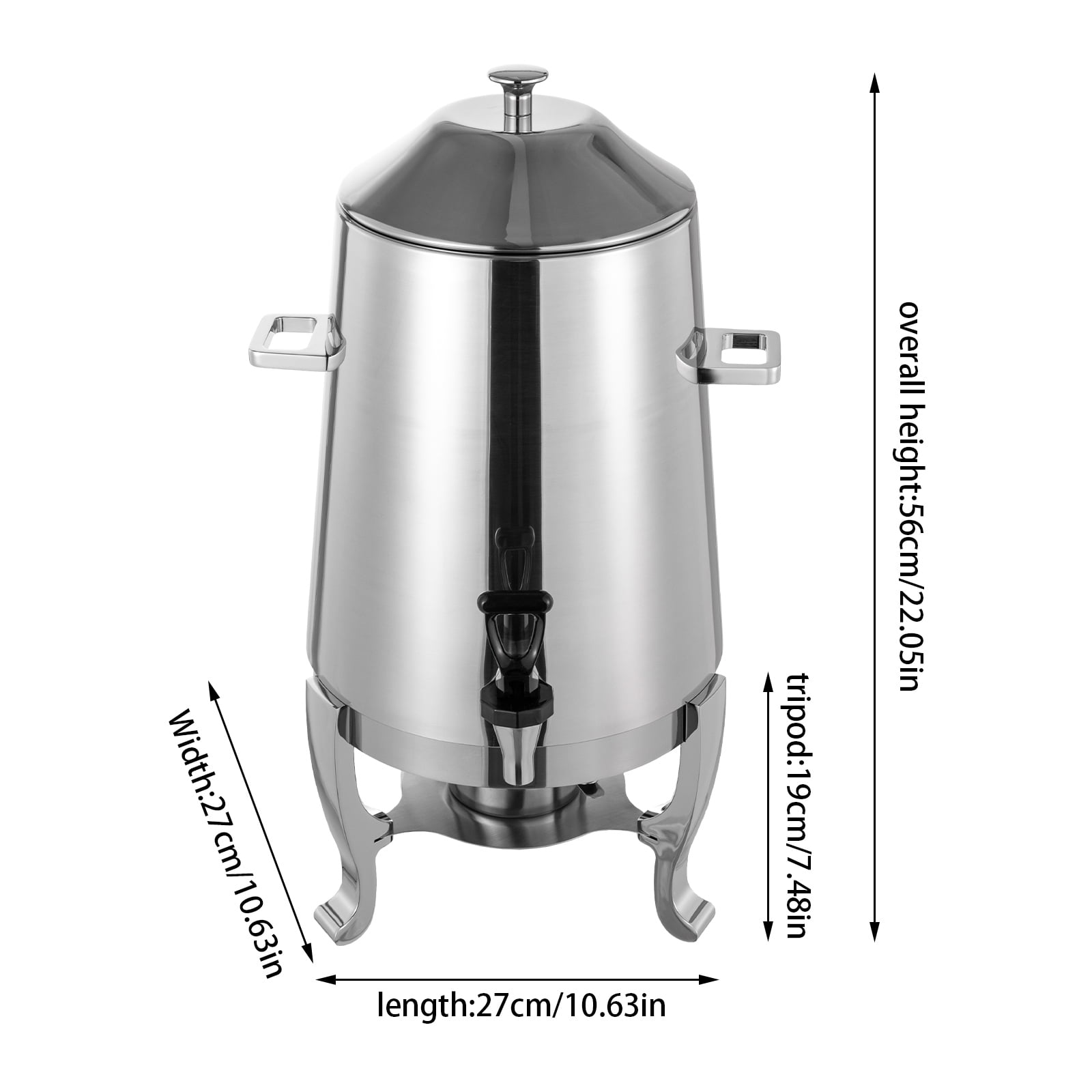 13L/3.43Gal Hot Water Dispenser with Fuel Tray, Hot Beverage Dispenser, Coffee Chafer, Free Standing