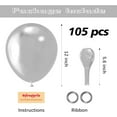 thumbnail image 2 of 105pcs Metallic Silver Balloons 12inch Party Latex Balloons for Birthday Graduation Baby Shower Wedding Anniversary New Year Party Decorations, 2 of 15