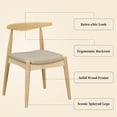 thumbnail image 3 of S-HOME Vintage Set of 2 Ergonomic Rubberwood Dining Chairs with Solid Rubberwood Frame and Faux Leather Upholstery For Modern Dining Rooms, Light Grey+Natural, 3 of 14