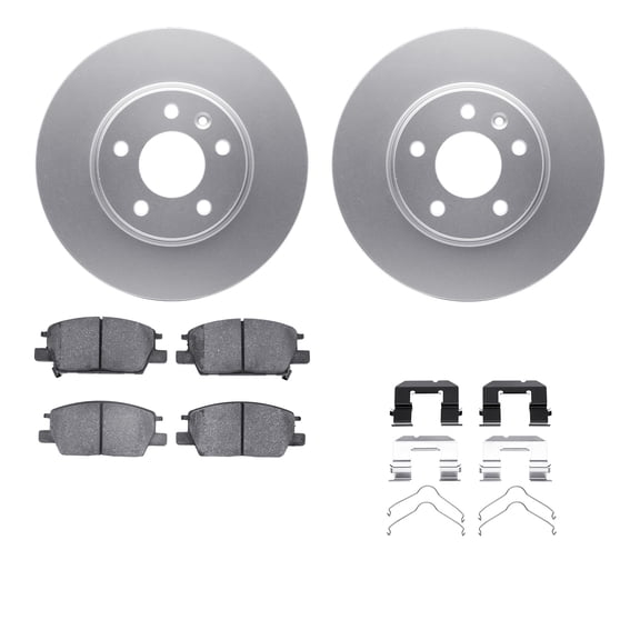 Dynamic Friction Company Front Geospec Brake Rotors with 5000 Advanced Brake Pads includes Hardware 4512-45073