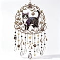thumbnail image 2 of Luckky Cat Stained Glass Suncatcher Wind Chime,Bohemian Crystal Metal Hanging Pendant Ornament,Color Light Catching Window Decor,Ideal Holiday Gift for Cat Lovers, 2 of 6
