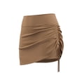 thumbnail image 4 of RUTAYY Women's Shorts Solid Color High Waisted Workout Skirt Layer Built In Chafe Yoga Running Athletic Bottom Comfortable Trendy Travel Shorts, 4 of 5