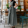 thumbnail image 6 of ClodeEU Women's Sleeveless Round Neck Linen Blend Maxi Dress with Pockets, Casual Loose A-Line Long Dress Gray,Women's Plus L, 6 of 7