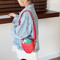 thumbnail image 5 of Women Cute Strawberry Purse Cartoon Messenger Crossbody Handbag Women Outdoor Casual Daily Use Shoulder Bag Small Coin Wallet, 5 of 7