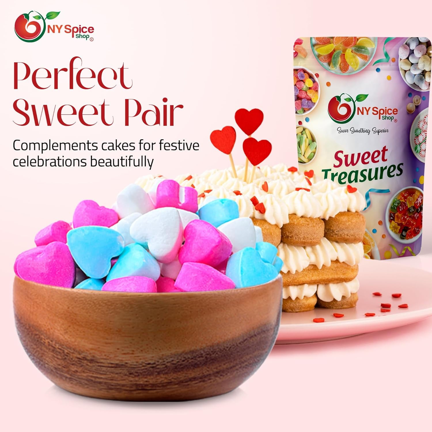 NY SPICE SHOP Baby Hearts Candy - 5 Pound - Valentines Day Candy - Valentine Candy Bulk - Valentines Day Gifts Candy
