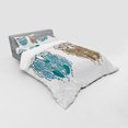 thumbnail image 2 of Ambesonne Tribal Bedding Set 4 Pcs, Farsighted Birds, Queen, Cream White Teal, 2 of 2