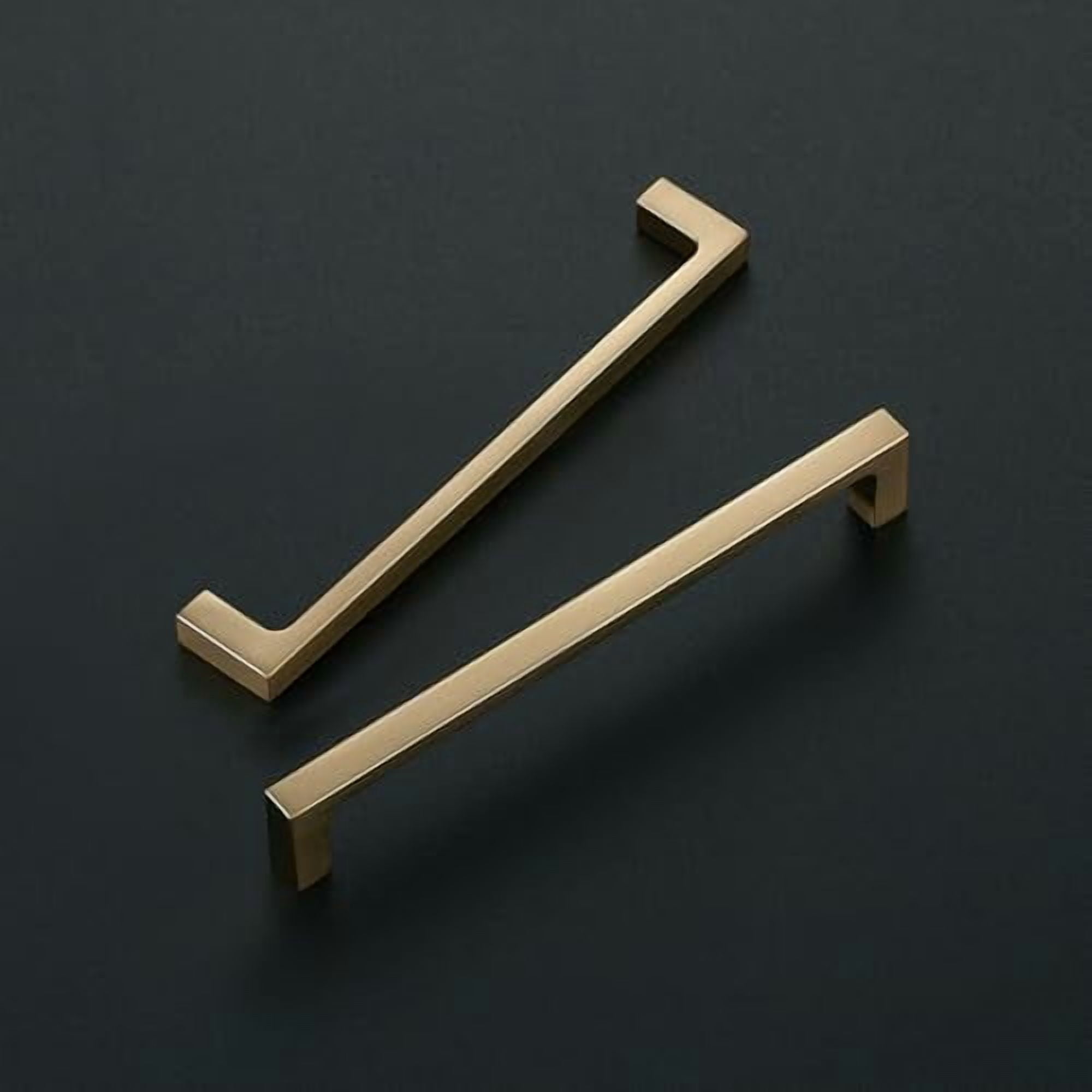 5 Pack Solid 6-1/4 Inch Square Cabinet Handles - Champagne Bronze Pulls for Drawers and Kitchen Cabinets - Hardware Handles