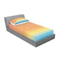 thumbnail image 3 of Seagulls Bedding Set with Sheet & Covers, Tropical Island Sunset Print with Setting Sun Sea Palm Trees and Birds in Flight, Printed Bedroom Decor 2 Shams, 4 Sizes, Multicolor, by Ambesonne, 3 of 3
