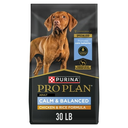 Purina Pro Plan Dog Food Calm & Balanced Adult Dry Chicken & Rice Calming Formula, 30 lb Bag
