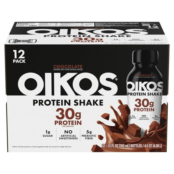 OIKOS 30G Protein Shake, Chocolate, 12 fl. oz., 12 pk.