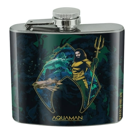 

Aquaman Movie Atlantis Logo Stainless Steel 5oz Hip Drink Kidney Flask