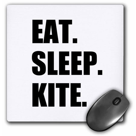 3dRose Eat Sleep Kite - Kitesurfing kiteboarding kitesurfer kiteboarder surf, Mouse Pad, 8 by 8 inches