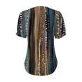 thumbnail image 5 of T Shirts For Women Womens Tops V Neck Tops Puff Short Sleeve T Shirt Pleated Floral Printed Tunic Blouse Shirts, 5 of 7