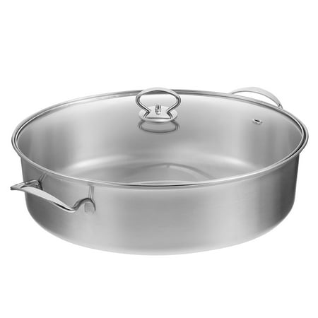 

1Pc Stainless Steel Soup Pot Practical Steamer Kitchen Supply with Lid (Silver)