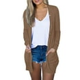 thumbnail image 2 of YUNAFFT Women's Tops, Jackets& Coat Clearance, Women's Solid Color Long Sleeve Casual Tops Blouse With Pocket And Button Cardigan, 2 of 6
