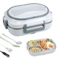 thumbnail image 1 of Danhjin Heated Electric Lunch Boxes Three Compartments Leakage Proof Heating Electrical Lunch Box Plug In Heat Preservation Two In One Lunch Box, 1 of 6