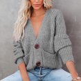 thumbnail image 5 of jsaierl Loose Cardigans for Women Sweater Long Sleeve Button Knit Sweater Open Front Lightweight Casual Autumn and Winter Outwear Jacket Coat Top Sweater Cardigan for Teen Girls, 5 of 8