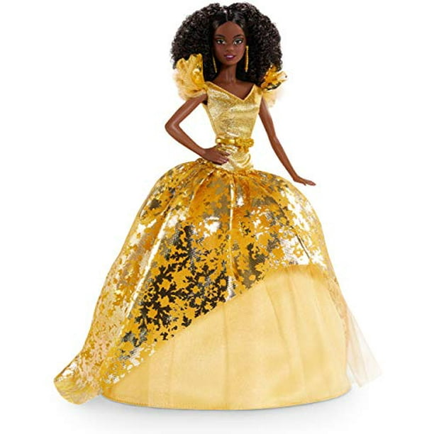 Muñeca Barbie de pelo negro para fiestas navideñas 2020 con gorro
