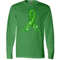 thumbnail image 3 of Inktastic Mental Health Awareness Ribbon with Green Hearts Long Sleeve T-Shirt, 3 of 5