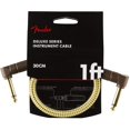 thumbnail image 1 of Fender Deluxe Series Instrument Cable 1 FootAngle-Angle, Tweed, 1 of 1