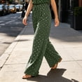 thumbnail image 4 of FchengtaiS Polka Dot Wide Leg Palazzo Pants for Women Summer Flowy Elastic Waist Trousers Lounge Pants with Pockets, 4 of 6
