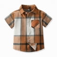 thumbnail image 2 of Xudanell Boys Shirts Short Sleeve Toddler Plaid Shirt Button Down Formal Summer Checkered Clothes, 2 of 5
