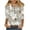 Gray#1, variant on Womens Shirts under $5,Women's Casual Round Neck Button Linen Printed Three Quarter Sleeve Top White S