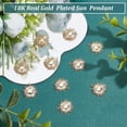 thumbnail image 4 of 10Pcs 20x18x6.5mm Brass Pendants Sun Charm Real 18K Gold Plated Hole: 1mm, 4 of 6