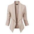 thumbnail image 1 of MixMatchy Women's Casual Work Solid Open Front 3/4 Sleeve Blazer Jacket with Plus Size, 1 of 4