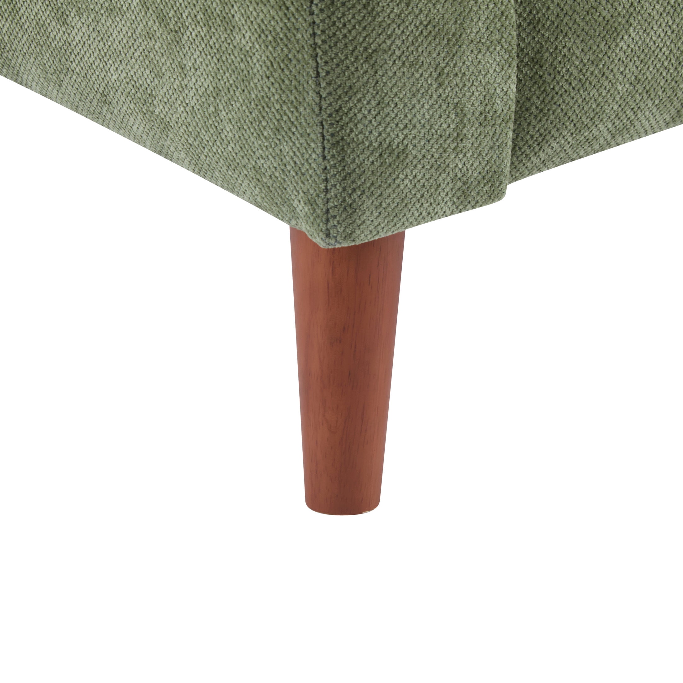 Christopher Knight Home Mid-Century Modern Armchair, Tufted Chenille Upholstery & Rubberwood Legs, Green, Set of 2