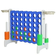 SDADI Giant 33 Inch 4-In-A-Row Game and Basketball Floor Game, Gray/Blue