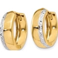 thumbnail image 2 of 14K Two-Tone Textured Hinged Hoop Earrings (15 X 16) Made In Turkey tl580, 2 of 5